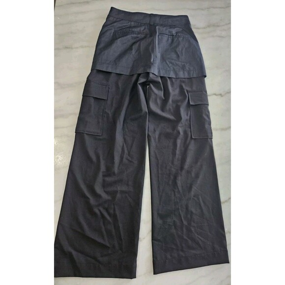 Zara Wide Leg Cargo Black Pants, Woman Size Small - Picture 5 of 8